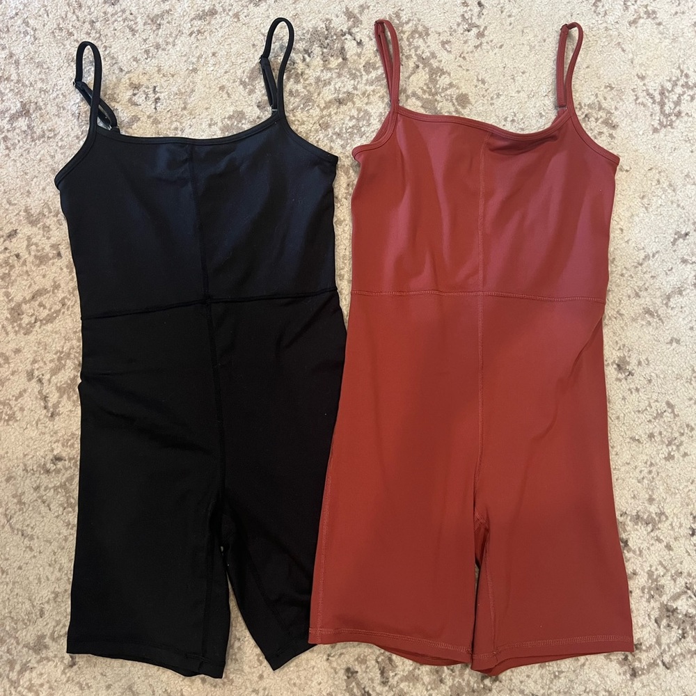 Black and Burnt Orange Women's Rompers (S)